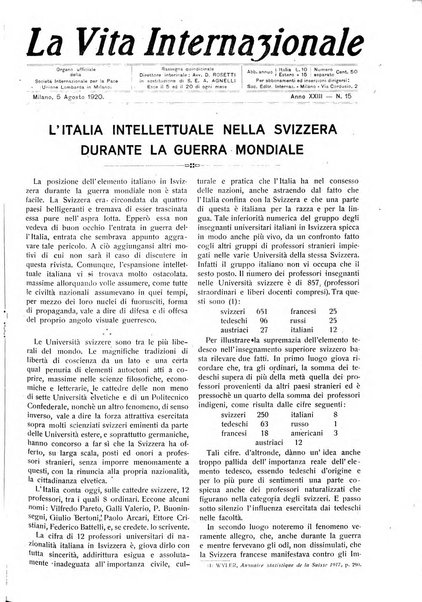 La vita internazionale rassegna quindicinale