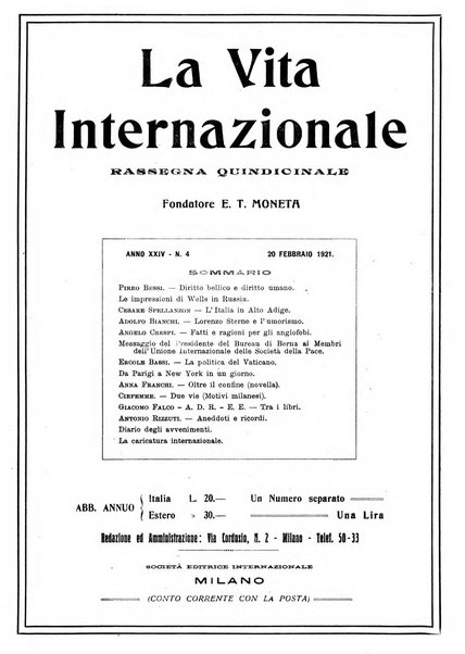 La vita internazionale rassegna quindicinale