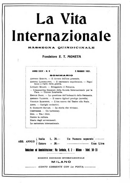 La vita internazionale rassegna quindicinale