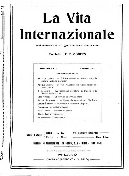 La vita internazionale rassegna quindicinale