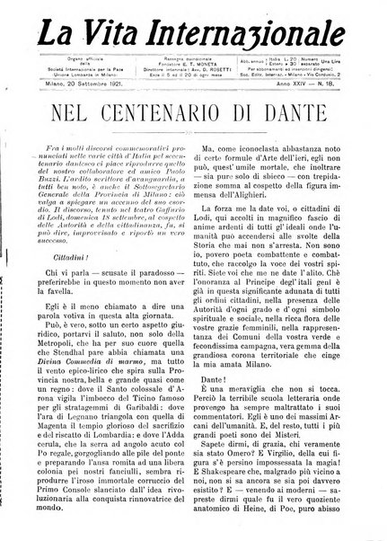 La vita internazionale rassegna quindicinale