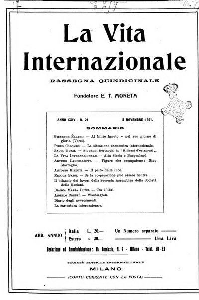 La vita internazionale rassegna quindicinale