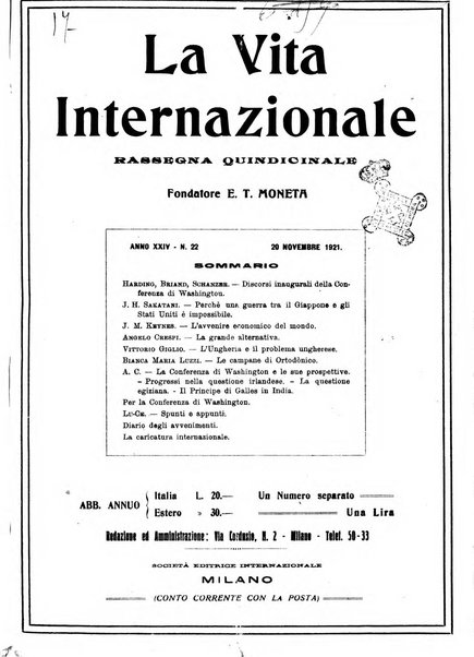 La vita internazionale rassegna quindicinale