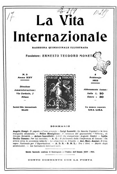 La vita internazionale rassegna quindicinale