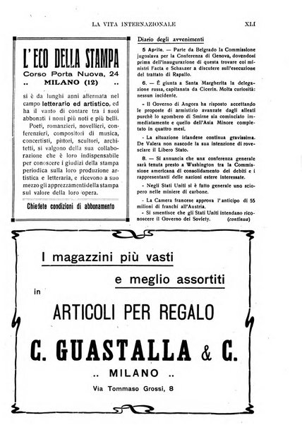 La vita internazionale rassegna quindicinale