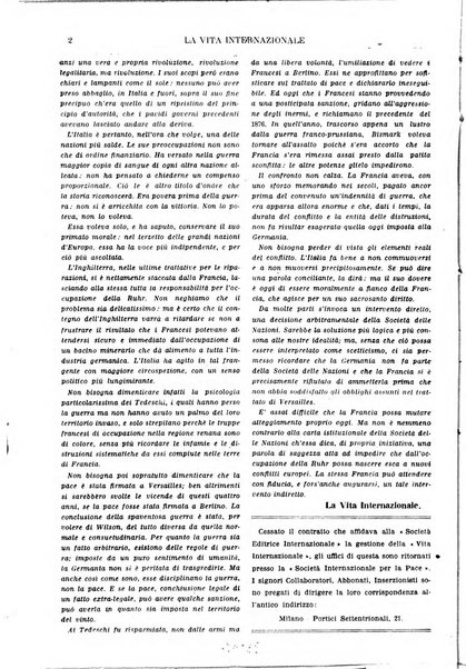 La vita internazionale rassegna quindicinale