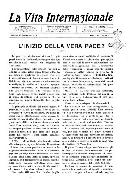 La vita internazionale rassegna quindicinale