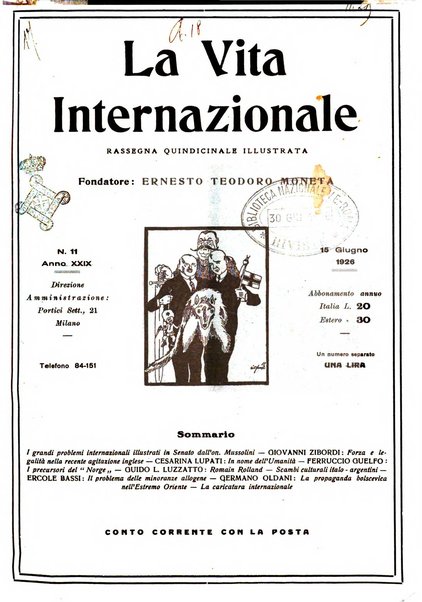 La vita internazionale rassegna quindicinale