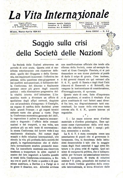 La vita internazionale rassegna quindicinale