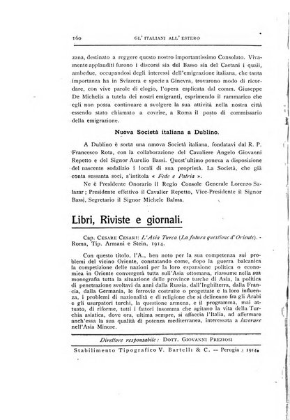 La vita italiana all'estero rivista mensile di emigrazione, politica estera e coloniale.- A. 1, fasc. 1 (gen. 1913)-a. 3, fasc. 30 (giu. 1915)