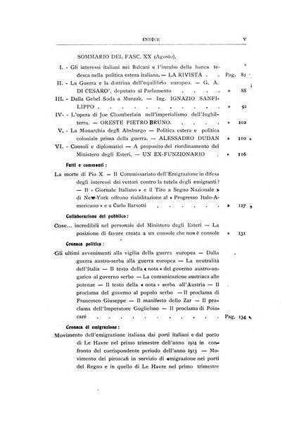 La vita italiana all'estero rivista mensile di emigrazione, politica estera e coloniale.- A. 1, fasc. 1 (gen. 1913)-a. 3, fasc. 30 (giu. 1915)