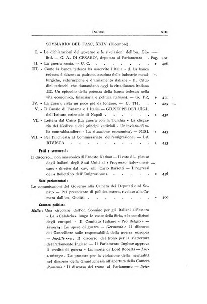 La vita italiana all'estero rivista mensile di emigrazione, politica estera e coloniale.- A. 1, fasc. 1 (gen. 1913)-a. 3, fasc. 30 (giu. 1915)