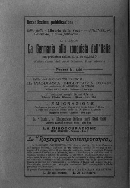 La vita italiana all'estero rivista mensile di emigrazione, politica estera e coloniale.- A. 1, fasc. 1 (gen. 1913)-a. 3, fasc. 30 (giu. 1915)