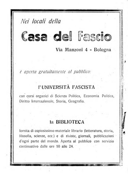 Vita nova pubblicazione quindicinale illustrata dell'Universita fascista di Bologna