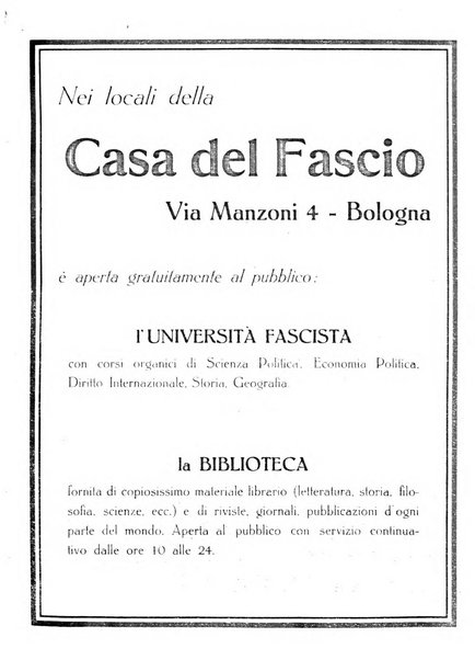 Vita nova pubblicazione quindicinale illustrata dell'Universita fascista di Bologna