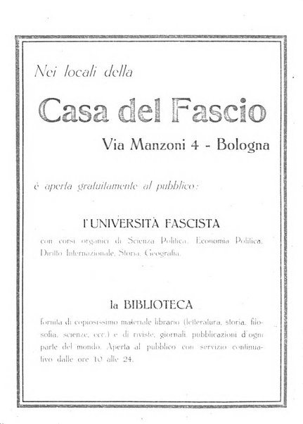 Vita nova pubblicazione quindicinale illustrata dell'Universita fascista di Bologna