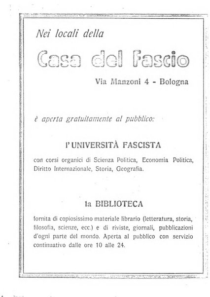 Vita nova pubblicazione quindicinale illustrata dell'Universita fascista di Bologna