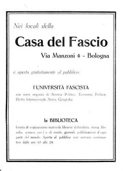 Vita nova pubblicazione quindicinale illustrata dell'Universita fascista di Bologna