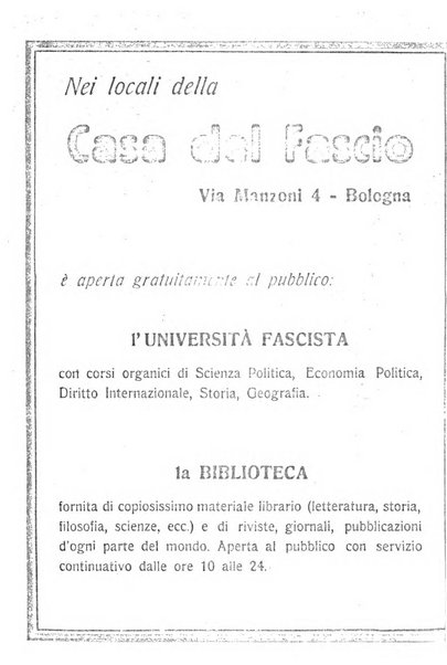 Vita nova pubblicazione quindicinale illustrata dell'Universita fascista di Bologna