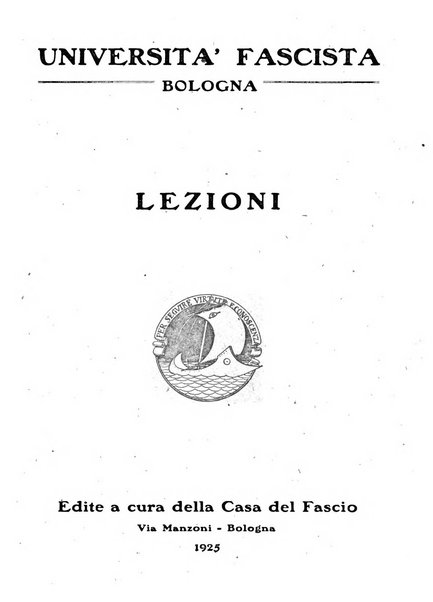 Vita nova pubblicazione quindicinale illustrata dell'Universita fascista di Bologna