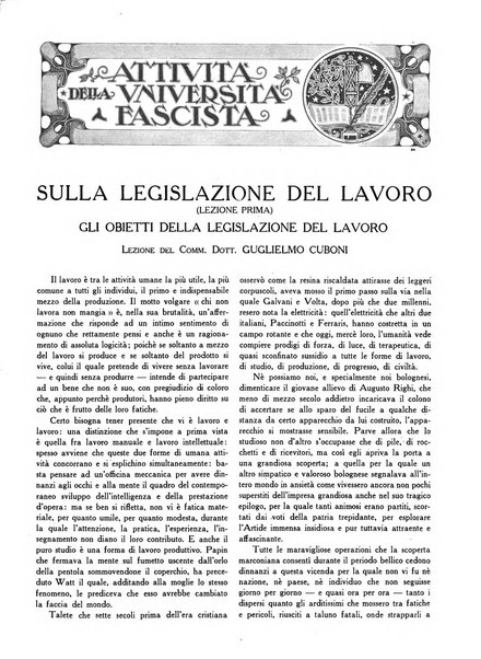 Vita nova pubblicazione quindicinale illustrata dell'Universita fascista di Bologna