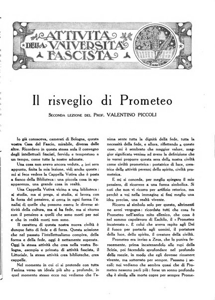 Vita nova pubblicazione quindicinale illustrata dell'Universita fascista di Bologna