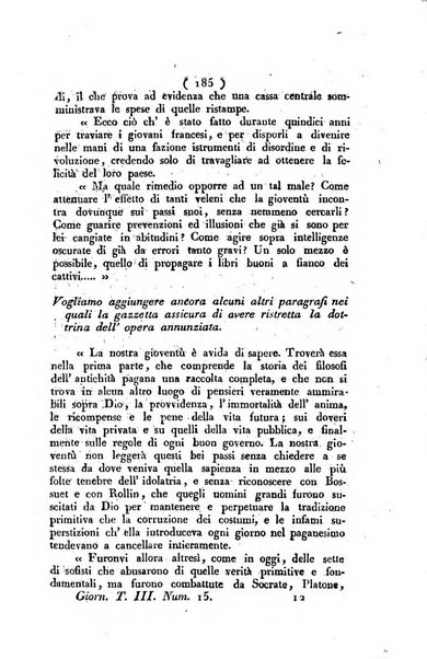 La voce della ragione giornale filosofico, teologico, politico, istorico e letterario