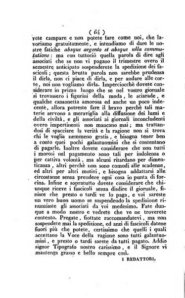 La voce della ragione giornale filosofico, teologico, politico, istorico e letterario