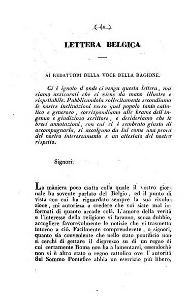 La voce della ragione giornale filosofico, teologico, politico, istorico e letterario