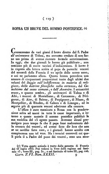 La voce della ragione giornale filosofico, teologico, politico, istorico e letterario