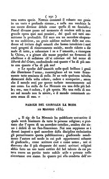 La voce della ragione giornale filosofico, teologico, politico, istorico e letterario