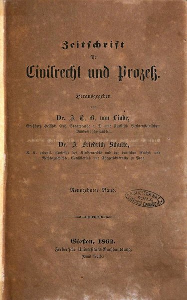 Zeitschrift fur Civilrecht und Prozess