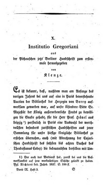 Zeitschrift fur geschichtliche Rechtswissenschaft