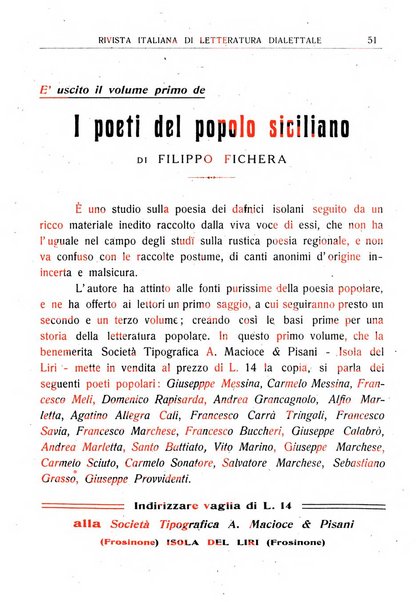 Rivista italiana di letteratura dialettale