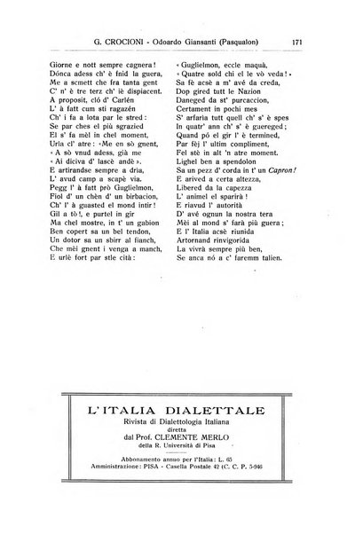 Rivista italiana di letteratura dialettale