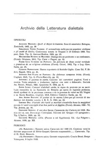 Rivista italiana di letteratura dialettale