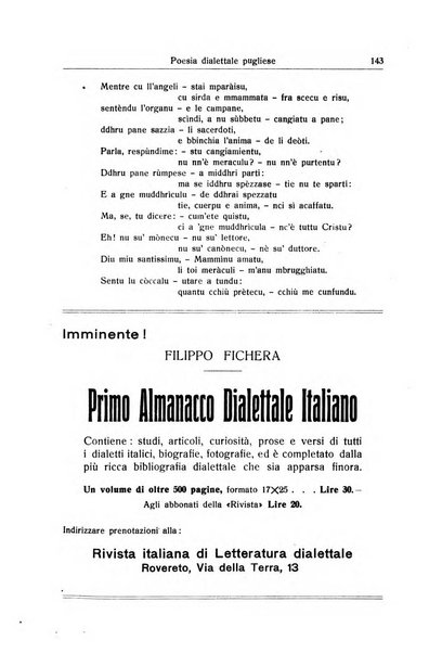 Rivista italiana di letteratura dialettale