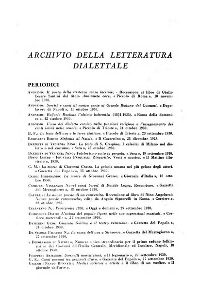 Rivista italiana di letteratura dialettale