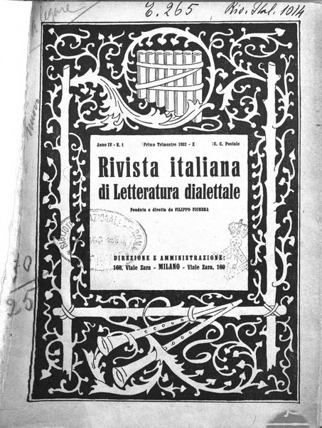 Rivista italiana di letteratura dialettale