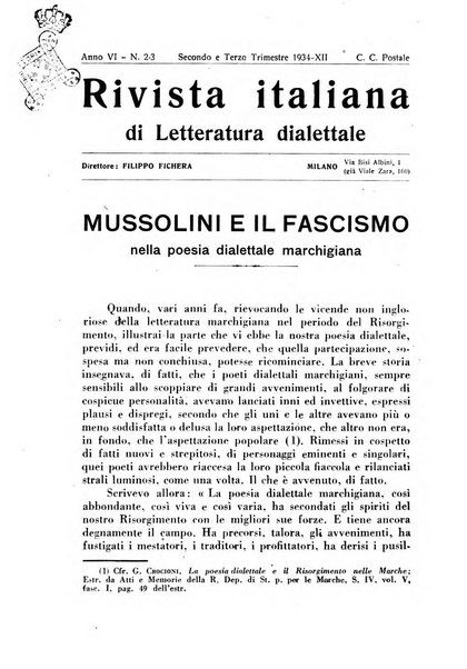 Rivista italiana di letteratura dialettale