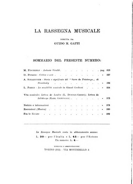 La rassegna musicale