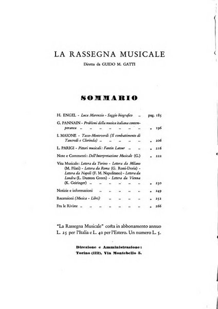 La rassegna musicale