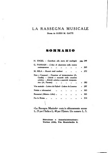 La rassegna musicale