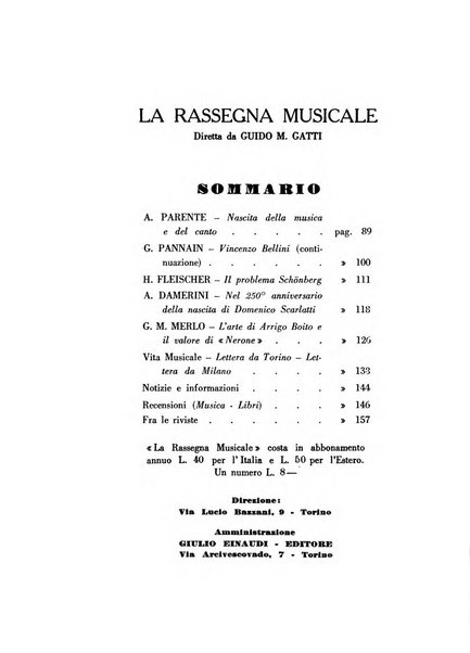 La rassegna musicale