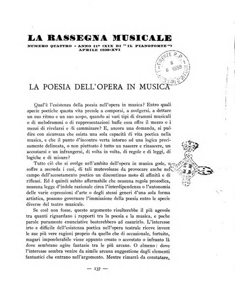 La rassegna musicale