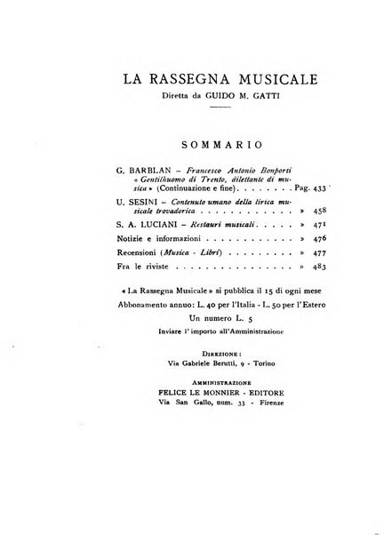 La rassegna musicale