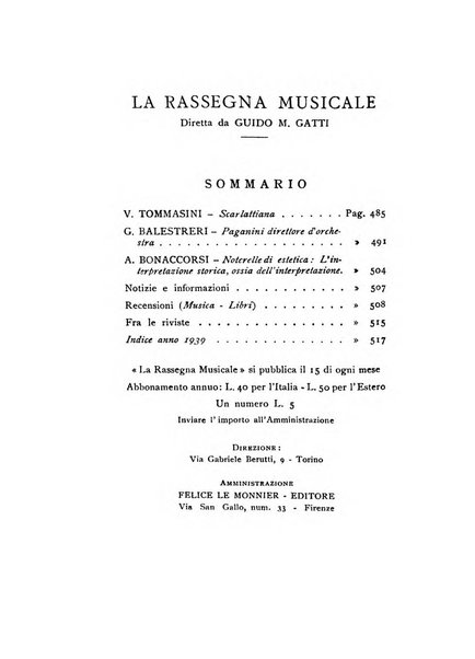 La rassegna musicale