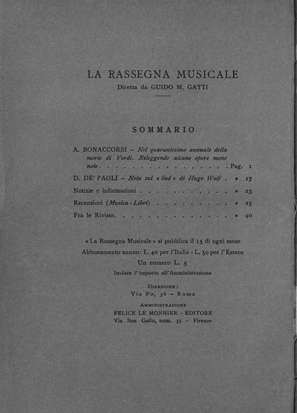 La rassegna musicale