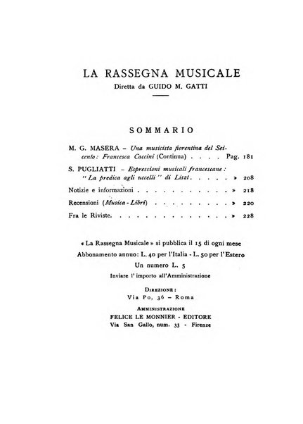 La rassegna musicale