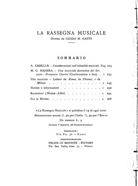 La rassegna musicale